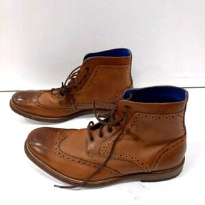 Ted Baker Designer Sealls 2 Brown Leather Wingcap Brogues Boots Men Size 11.5